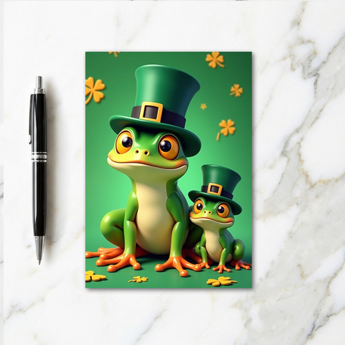 Lucky Frogs St Patricks Day Card