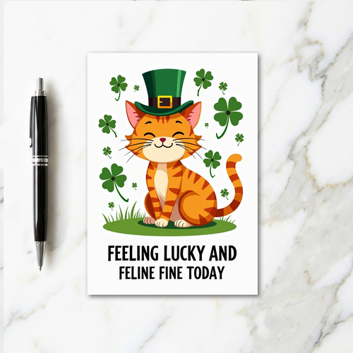 Lucky Ginger Cat Smile Card