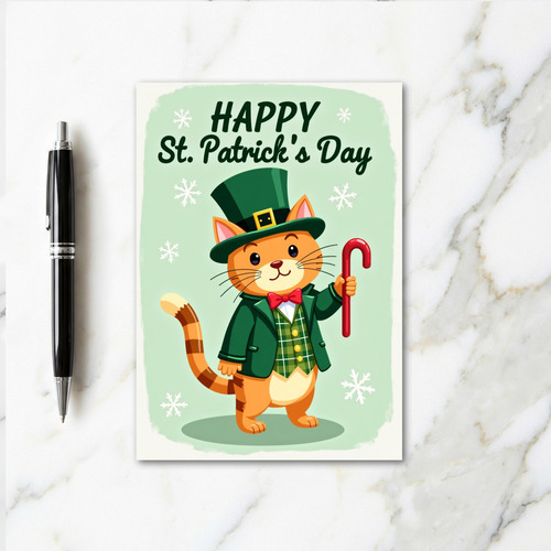Lucky Ginger Cat St Patricks Card