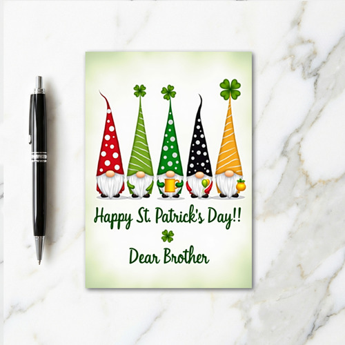 Lucky Gnome Brother St Patricks Card