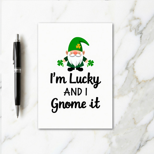 Lucky Gnome Faux Gold Foil Card