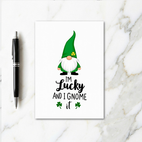 Lucky Gnome Greeting Card