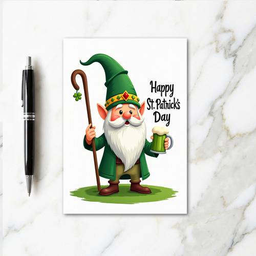 Lucky Gnome St Patricks Day Card
