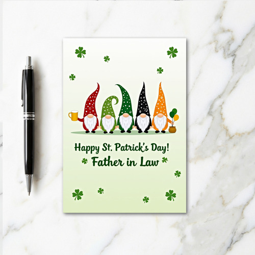 Lucky Gnomes For Father In Law Card
