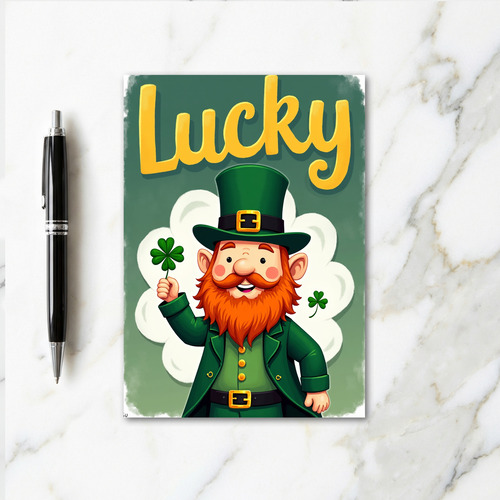 Lucky Gold Leprechaun Card