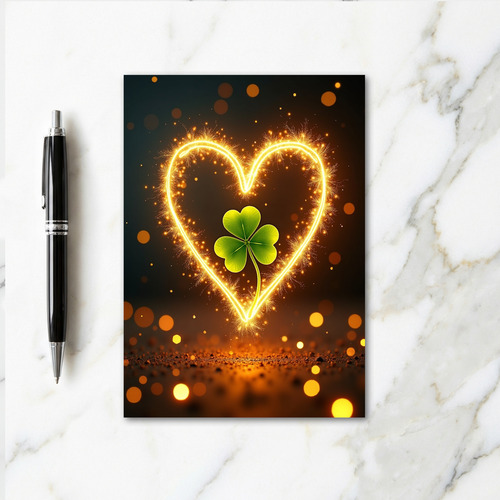 Lucky Golden Heart Spark Card