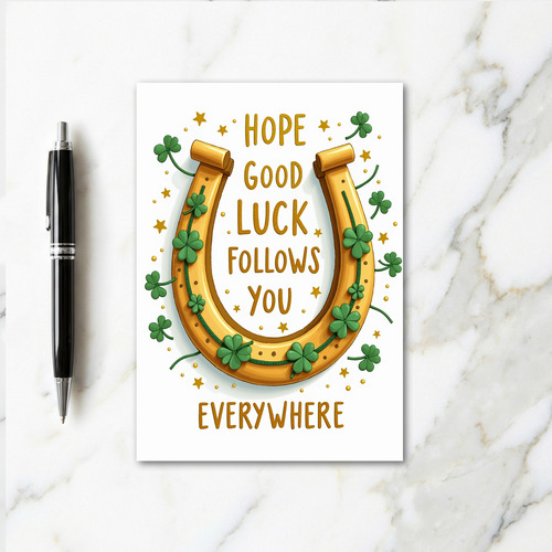 Lucky Golden Horseshoe Card