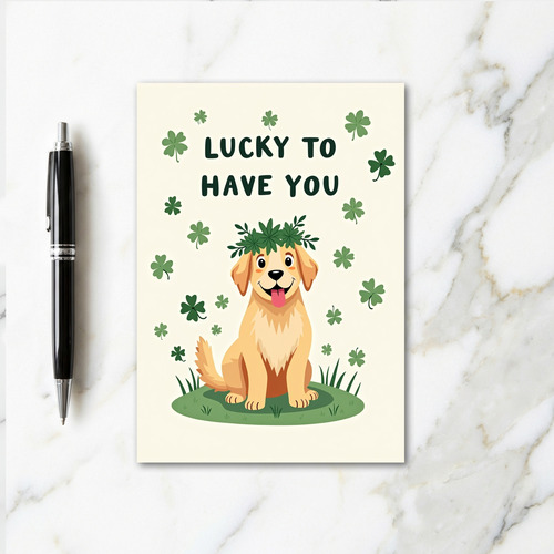 Lucky Golden Puppy Smile Card