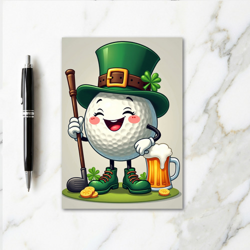 Lucky Golf Ball St Patricks Day Card