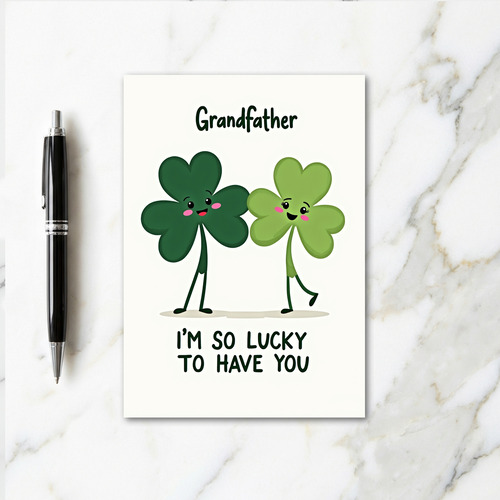 Lucky Grandfather Clover Card