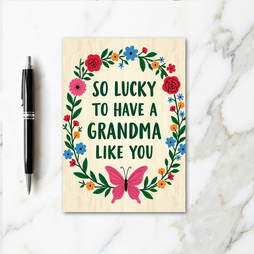 Lucky Grandma Floral Art Card