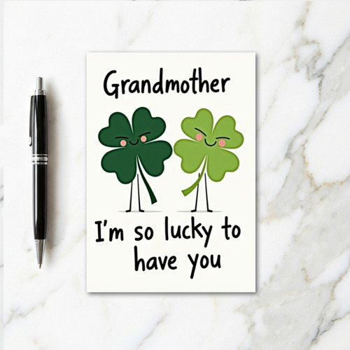 Lucky Grandmother Glitter Texture Card