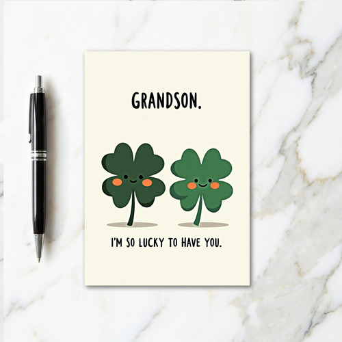 Lucky Grandson Love You Card