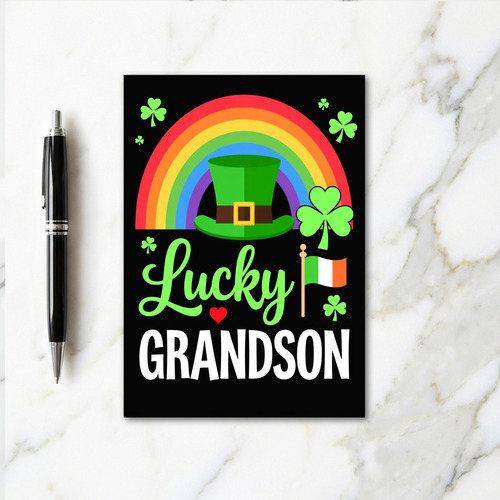 Lucky Grandson St Patricks Day Card