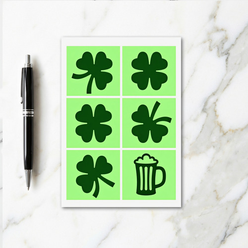 Lucky Green Beer Clover Card