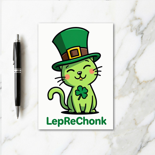 Lucky Green Cat Card