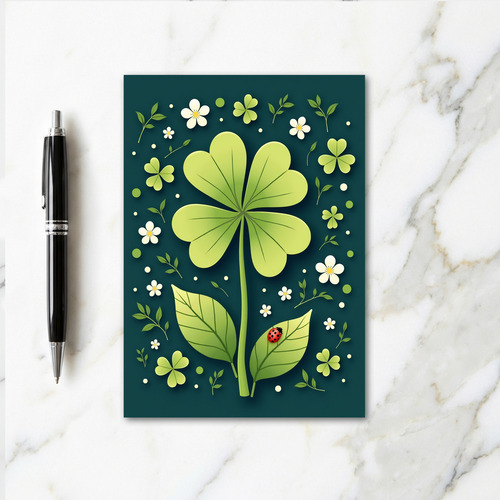 Lucky Green Clover Find Card