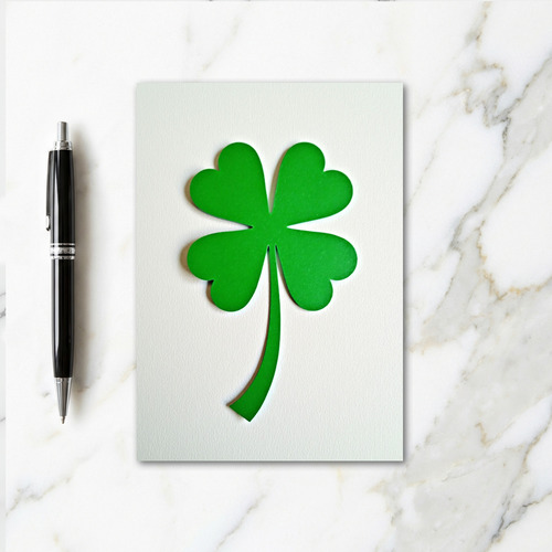 Lucky Green Clover Fortune Card