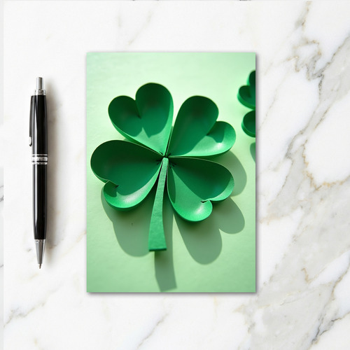 Lucky Green Clover Paper Card