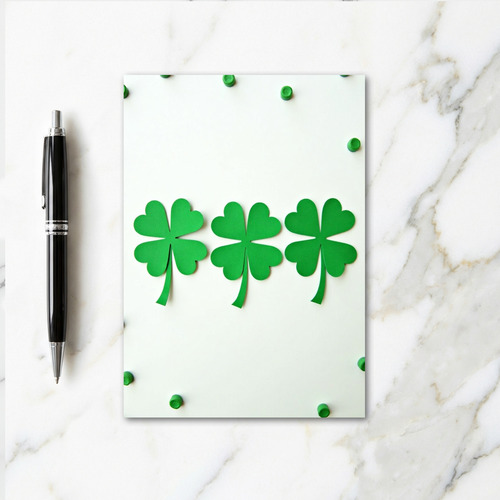 Lucky Green Four Leaf Card