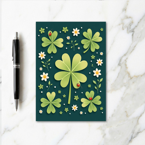 Lucky Green Glitter Texture Card