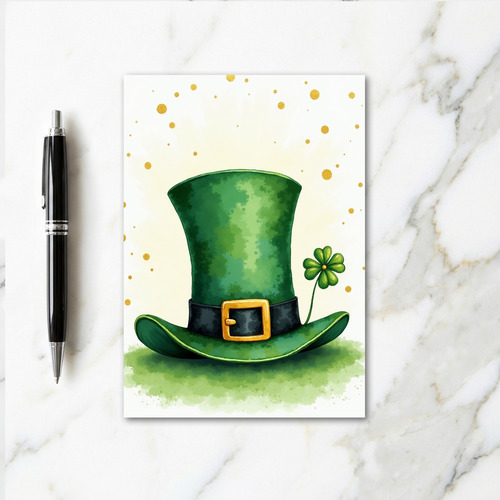 Lucky Green Hat St Patricks Card