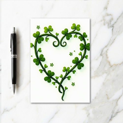 Lucky Green Heart Spring Card
