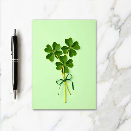 Lucky Green Leaves Simple Card