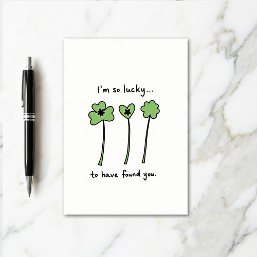 Lucky Green Love Faux Gold Foil Card