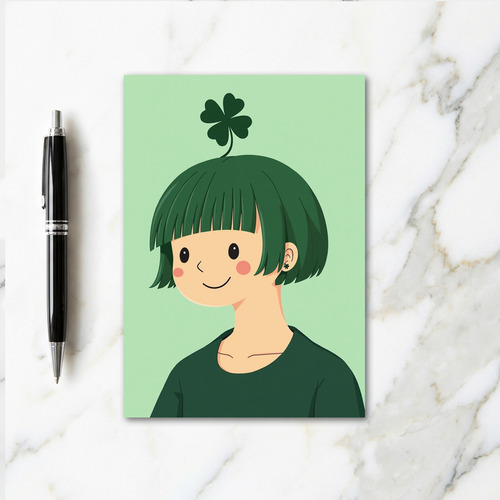 Lucky Green Portrait Card