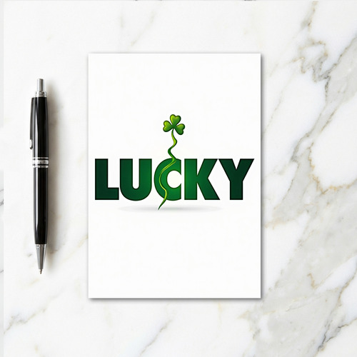 Lucky Green Shamrock Card