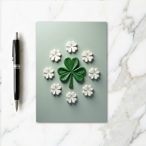 Lucky Green Shamrock Clover Card