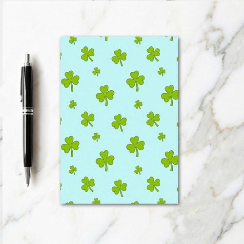 Lucky Green Shamrock Pattern Card