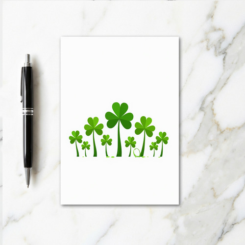 Lucky Green Shamrocks Spring Card