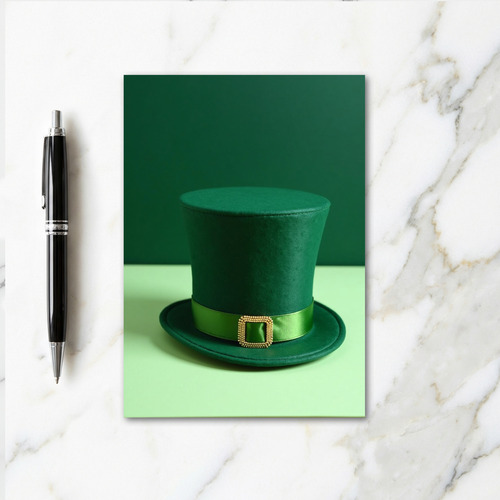 Lucky Green Top Hat Occasion Card