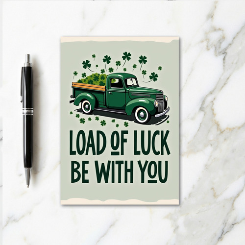 Lucky Green Truck Shamrock Card