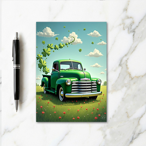 Lucky Green Truck Spring Card