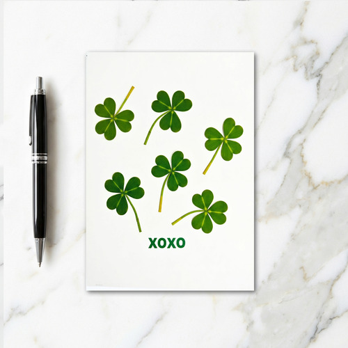 Lucky Green Xoxo Shamrock Card