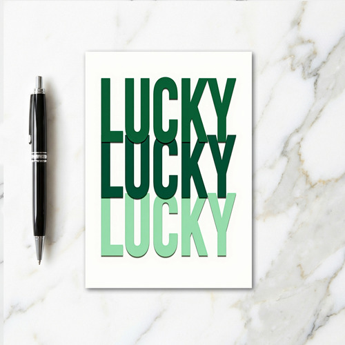 Lucky Greens Modern Art Card