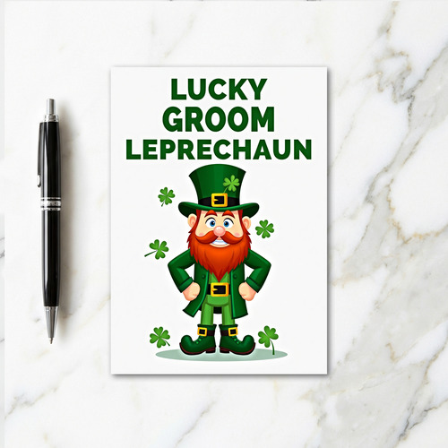 Lucky Groom Clover Card