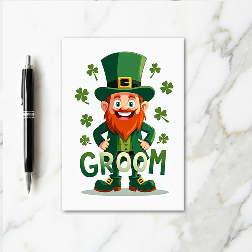 Lucky Groom Leprechaun Card