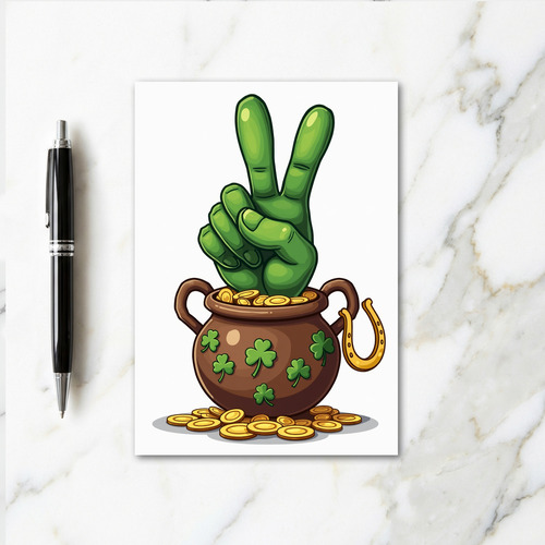 Lucky Hand Gold Pot Irish Card