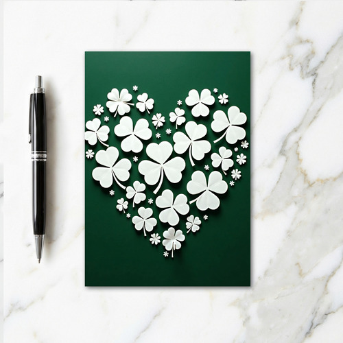Lucky Heart Clover Greeting Card