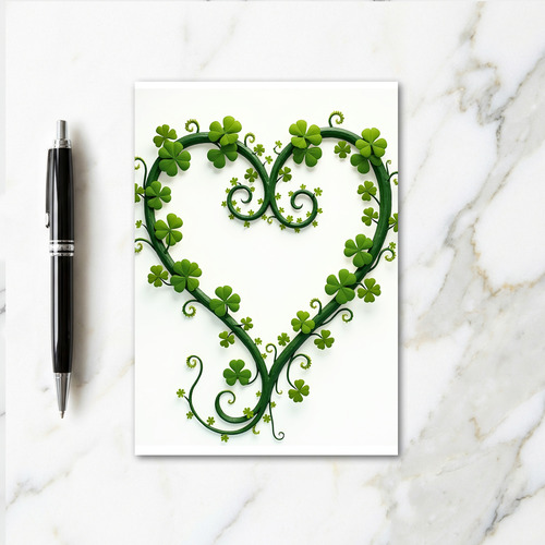 Lucky Heart Clover Vine Card