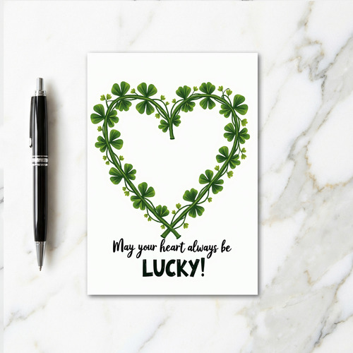 Lucky Heart Glitter Texture Card