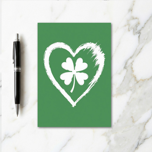Lucky Heart Green Irish Card