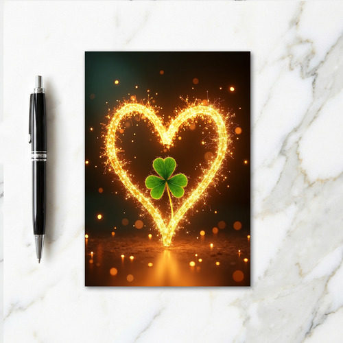 Lucky Heart Sparkler Love Card