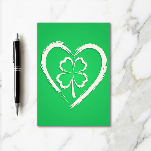 Lucky Hearts Four Leaf Card