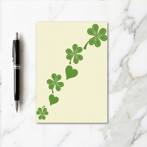 Lucky Hearts Green Clover Card