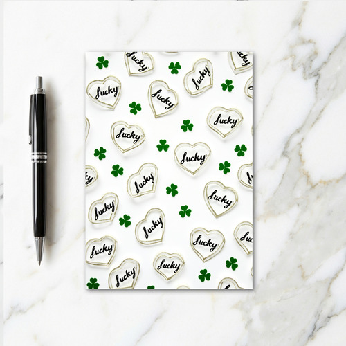 Lucky Hearts Shamrock Good Fortune Card